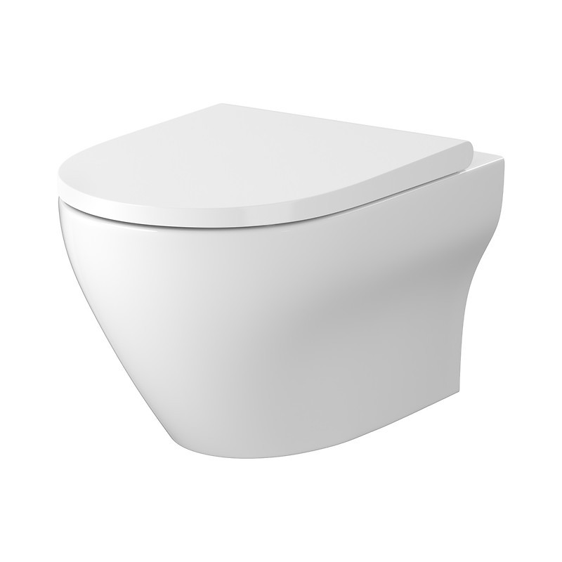 Cersanit LARGA PRO OVAL: Wisząca WC Miska Wirowa z Deska SLIM Wolnoopadającą