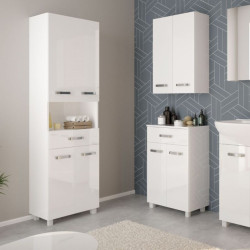 Szafka z blatem NEVADA B50 - Biały Połysk, Elegancja i Funkcjonalność dla Twojej Kuchni