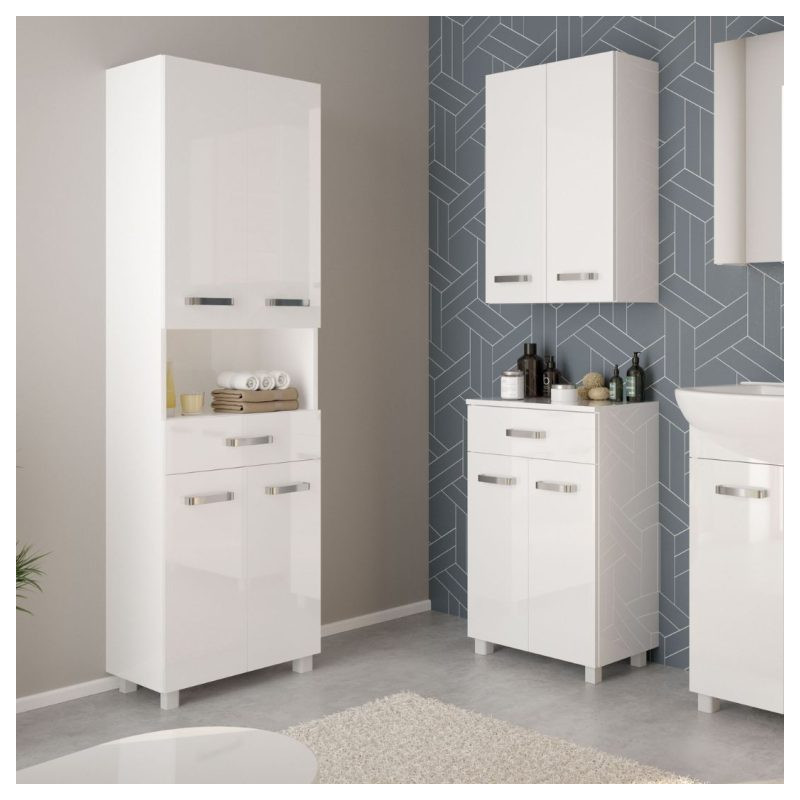 Szafka z blatem NEVADA B50 - Biały Połysk, Elegancja i Funkcjonalność dla Twojej Kuchni