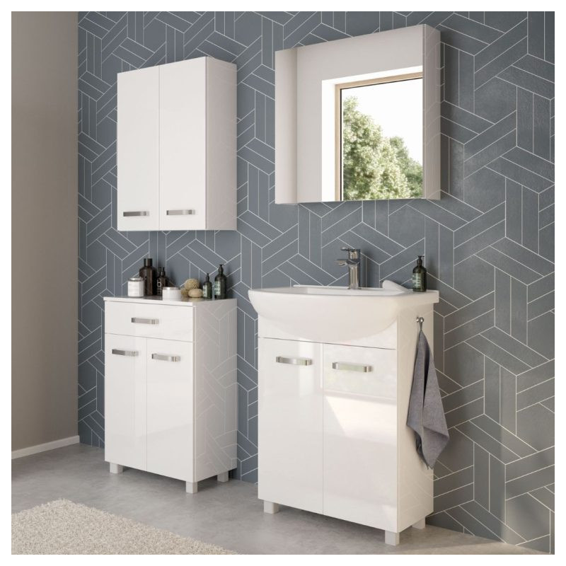 Szafka Łazienkowa Wisząca NEVADA A50 Biały Połysk - Elegancja i Funkcjonalność