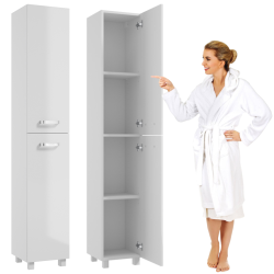 Słupkowa Szafka Nevada C30 2D, 170cm, Biały Połysk - Elegancja i Praktyczność w Jednym!