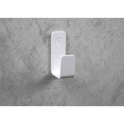 Stylowy Haczyk Łazienkowy Bianco Mat ze Stali - Kompaktowy, Wytrzymały i Elegancki