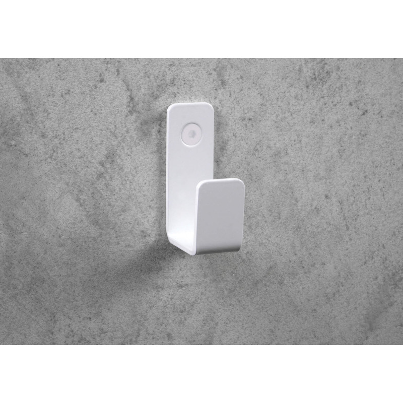 Stylowy Haczyk Łazienkowy Bianco Mat ze Stali - Kompaktowy, Wytrzymały i Elegancki