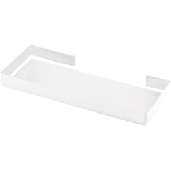 Elegancka Taca Łazienkowa Bianco Matowa Stal - Wielofunkcyjna Podstawka 52cm