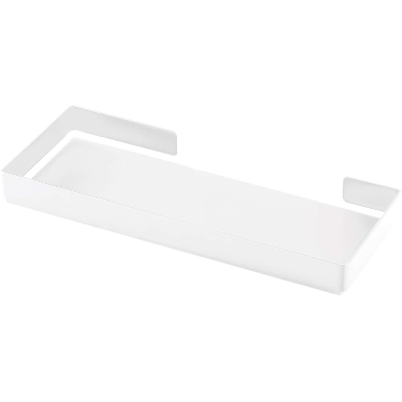 Elegancka Taca Łazienkowa Bianco Matowa Stal - Wielofunkcyjna Podstawka 52cm