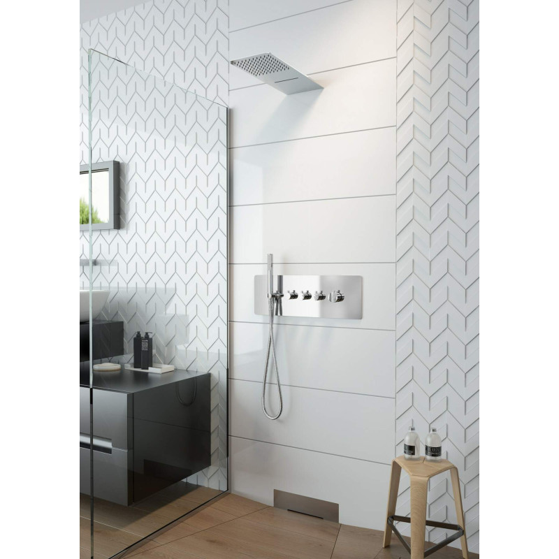 Elegancka Taca Łazienkowa Bianco Matowa Stal - Wielofunkcyjna Podstawka 52cm