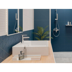 Elegancka Taca Łazienkowa Bianco Matowa Stal - Wielofunkcyjna Podstawka 52cm