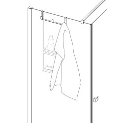 Elegancka Półka Łazienkowa Wisząca na Kabinę, Stal Bianco, Mat, 76x30x14.7 cm