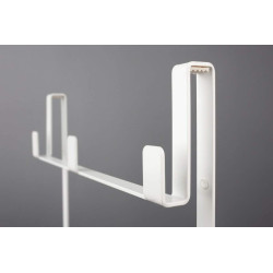 Elegancka Półka Łazienkowa Wisząca na Kabinę, Stal Bianco, Mat, 76x30x14.7 cm