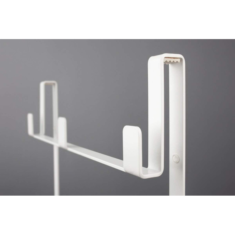 Elegancka Półka Łazienkowa Wisząca na Kabinę, Stal Bianco, Mat, 76x30x14.7 cm