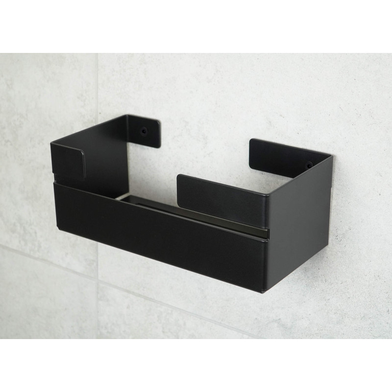 Elegancka Półka Łazienkowa Nero Mat z Montażem – Stalowa Doskonałość 90x240x115mm