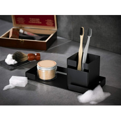 Czarna Mata Stalowa - Wielofunkcyjna Taca Łazienkowa Stylish Matte