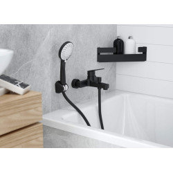 Nowoczesna matowa półka narożna z nero stali, 2 lata gwarancji