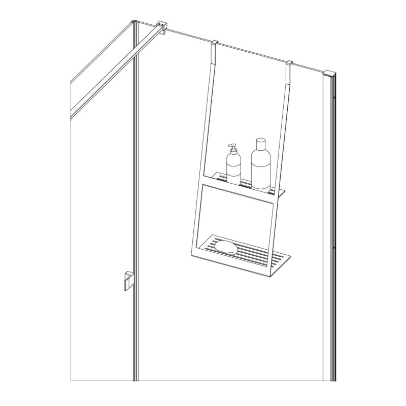Elegancka Półka Prysznicowa Nero z Matowego Metalu - Uniwersalny Design dla Twojej Kabiny