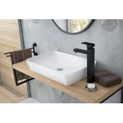 Elegancja i Funkcjonalność: Wysoka Bateria Umywalkowa Nero Mosiądz 321mm z Korek Click-Clack