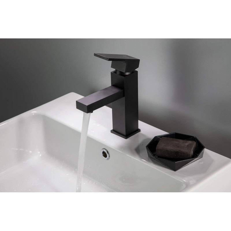 Elegancka Bateria Umywalkowa Nero z Mosiądzu - Jednouchwytowa, Klasa Z, Korek Click-Clack