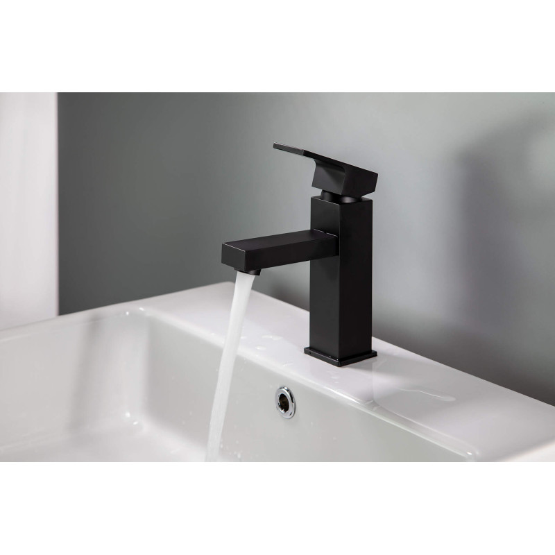 Elegancka Bateria Umywalkowa Nero z Mosiądzu - Jednouchwytowa, Klasa Z, Korek Click-Clack