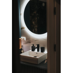 Elegancka Bateria Umywalkowa Nero z Mosiądzu - Jednouchwytowa, Klasa Z, Korek Click-Clack