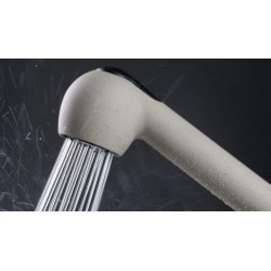 Bateria Kuchenna Piasek Mosiądz z Wyciąganą Wylewką i 2 Strumieniami - Elegancja i Funkcjonalność