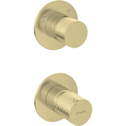 Deante Silia Hexa bateria prysznicowa podtynkowa złoty szczotkowany