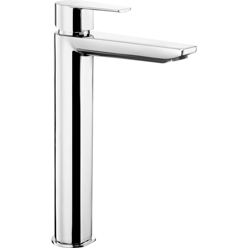 Elegancka bateria umywalkowa chromowana, stożkowaty kształt, wysoka jakość mosiądzu