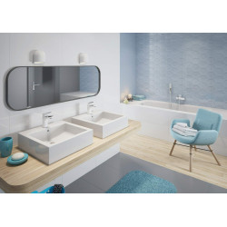 Bateria Wannowa Chrom Shine - Jednouchwytowa z Mosiądzu, Ścienna z Wylewką 172mm