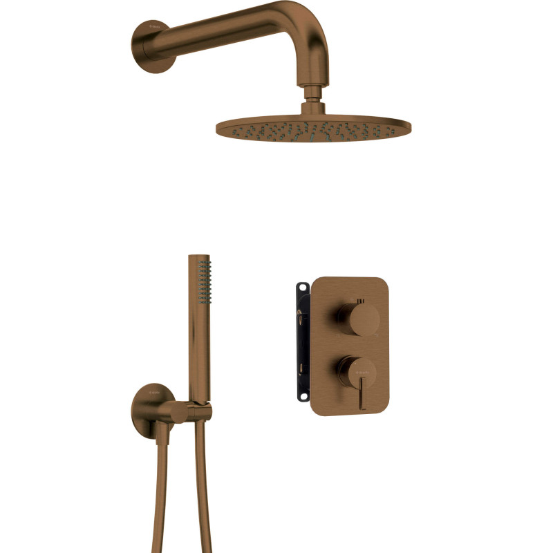 Luksusowy zestaw prysznicowy podtynkowy BOX z mieszaczową baterią i głowicą mosiężną