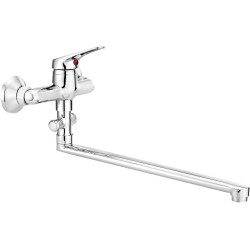 Mocna i Elegancka Bateria Ścienna z Długą Wylewką - Chromowany Mosiądz Klasy Premium