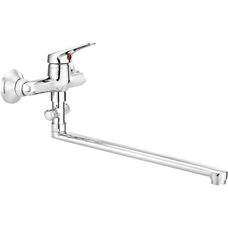 Mocna i Elegancka Bateria Ścienna z Długą Wylewką - Chromowany Mosiądz Klasy Premium