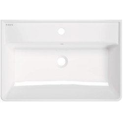 Elegancka umywalka ceramiczna 61x41 cm z otworem na baterię - nablatowa/ścienna