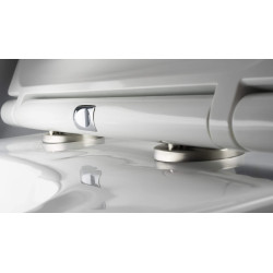 Elegancka Miska WC Wisząca Bezkołnierzowa z Deską - Ceramika Premium, Biała