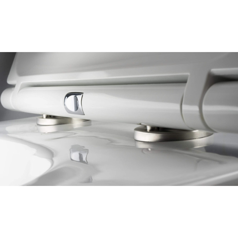 Elegancka Miska WC Wisząca Bezkołnierzowa z Deską - Ceramika Premium, Biała