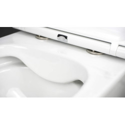 Elegancka Miska WC Wisząca Bezkołnierzowa z Deską - Ceramika Premium, Biała