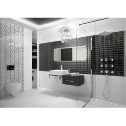 Przestronny Walk-In Prysznic Chrom 140 cm, Szkło 8mm, Active Cover, Regulowane Relingi