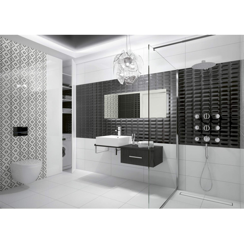 Przestronny Walk-In Prysznic Chrom 140 cm, Szkło 8mm, Active Cover, Regulowane Relingi