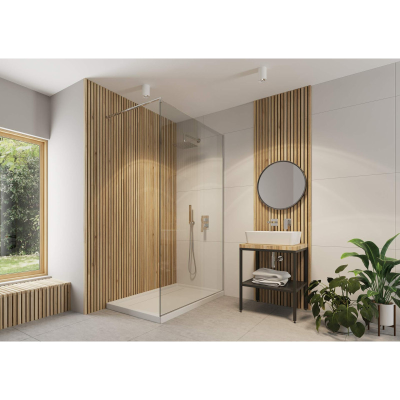 Elegancka Kabina Prysznicowa Walk-In 120 cm z Chromowanym Wykończeniem i Active Cover