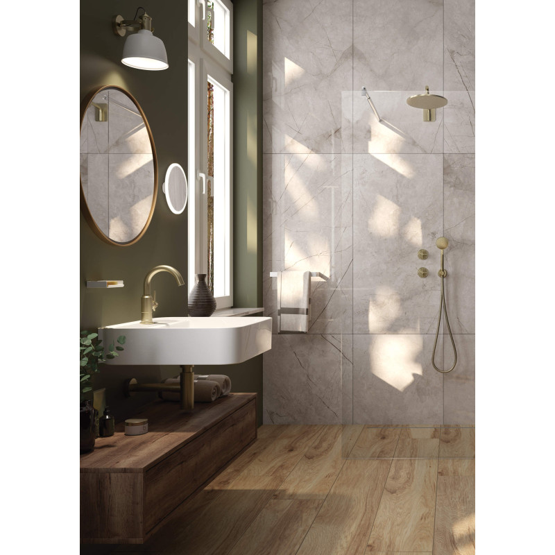 Przestronny Walk-In Prysznic Chrom 140 cm, Szkło 8mm, Active Cover, Regulowane Relingi