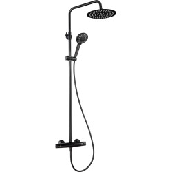 Zestaw Natryskowy NERO z Termostatyczną Baterią i Deszczownicą 250mm - Elegancja i Komort