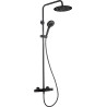Zestaw Natryskowy NERO z Termostatyczną Baterią i Deszczownicą 250mm - Elegancja i Komort