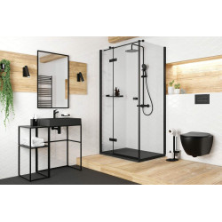 Zestaw Natryskowy NERO z Termostatyczną Baterią i Deszczownicą 250mm - Elegancja i Komort