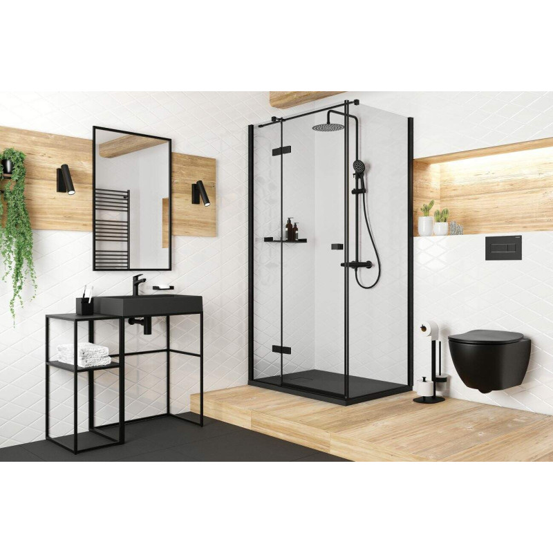 Zestaw Natryskowy NERO z Termostatyczną Baterią i Deszczownicą 250mm - Elegancja i Komort