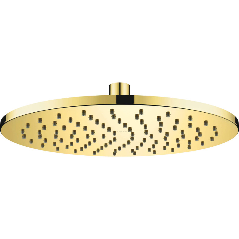Złota Okrągła Głowica Prysznicowa 250mm z Mosiądzu - Luksusowy Prysznic w Twoim Domu