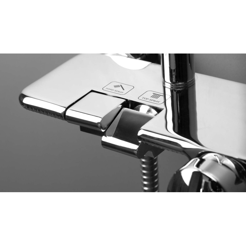 Elegancki Zestaw Prysznicowy - Deszczownica z Baterią, Nero, Regulacja 830-1400mm