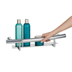 Stylowy Uchwyt Ścienny z Półką - Wytrzymały i Elegancki Stalowy Element 2w1