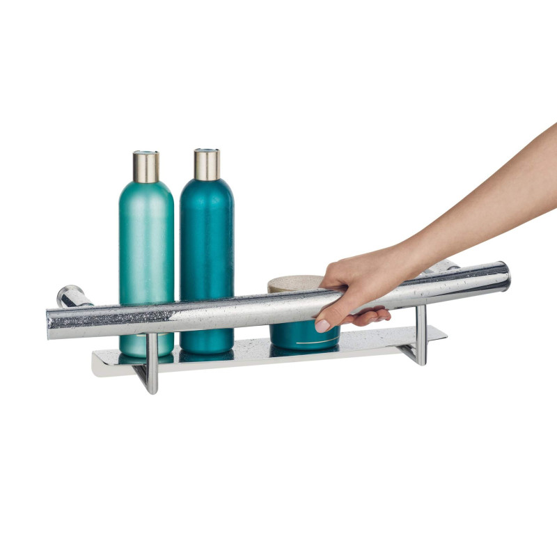 Stylowy Uchwyt Ścienny z Półką - Wytrzymały i Elegancki Stalowy Element 2w1