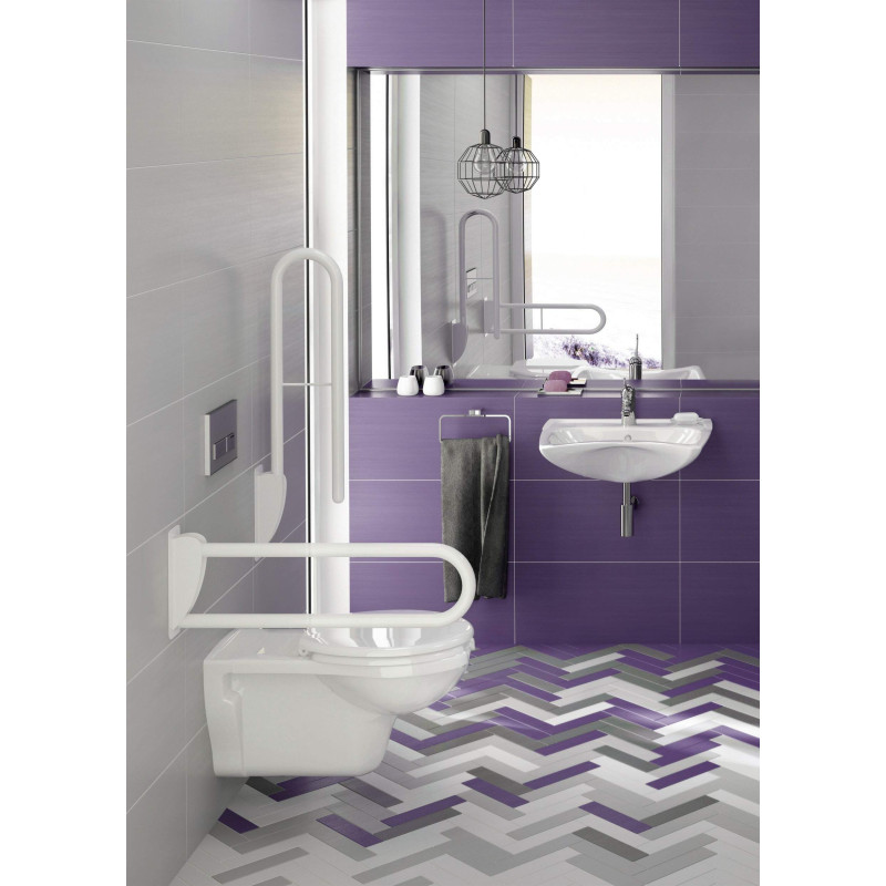 Składany uchwyt ścienny Premium 76 cm - Wytrzymałość 150 kg, Białe Wykończenie Błysk!