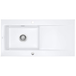 Zlewozmywak Ceramiczny Biały 1-Komorowy z Ociekaczem - Elegancja i Funkcjonalność w Twojej Kuchni