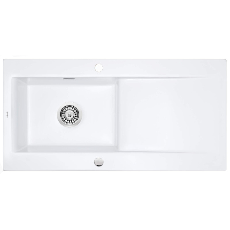 Zlewozmywak Ceramiczny Biały 1-Komorowy z Ociekaczem - Elegancja i Funkcjonalność w Twojej Kuchni