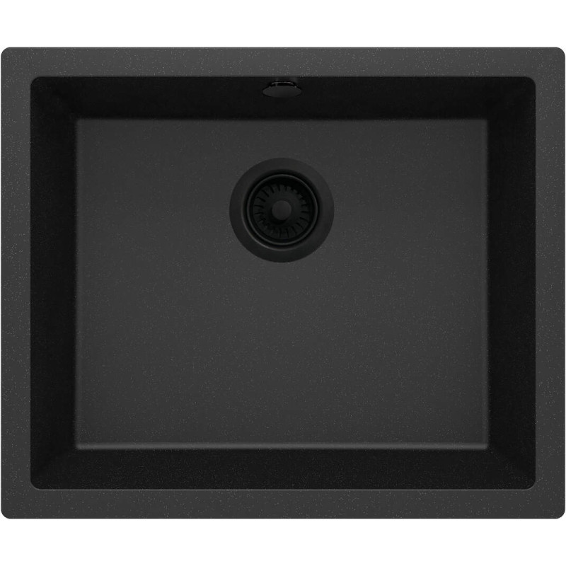 Niezawodny Zlewozmywak Granitowy Grafitowy 1-komorowy z Osprzętem