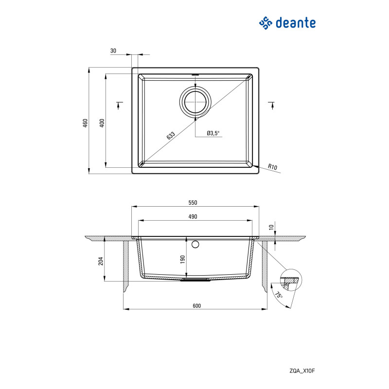 Zlewozmywak Granitowy Antracytowy 1-komorowy, Matowy - Elegancja i Funkcjonalność w Jednym